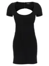 Dsquared2 Black Stretch Wool Blend Mini Dress In Black