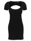 Dsquared2 Black Stretch Wool Blend Mini Dress In Black
