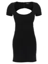Dsquared2 Black Stretch Wool Blend Mini Dress In Black