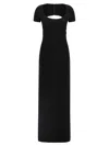 Dsquared2 Fitted Long Dress Round Neckline In Black
