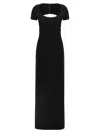 Dsquared2 Fitted Long Dress Round Neckline In Black