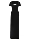 Dsquared2 Fitted Long Dress Round Neckline In Black
