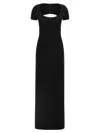 Dsquared2 Fitted Long Dress Round Neckline In Black
