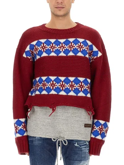DSQUARED2 BOLD JACQUARD KNIT SWEATER
