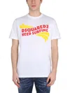 Dsquared2 Keep Surfing Cotton T-shirt In White