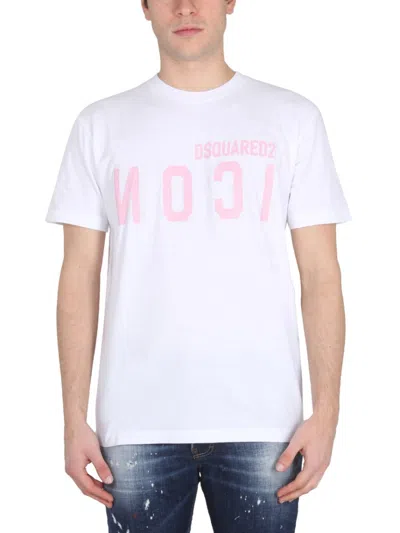 Dsquared2 Bold Logo Print T-shirt In White