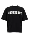 Dsquared2 Black Crewneck T-shirt With Maxi Logo Lettering On The Front In Black