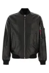 Dsquared2 Leather Jacket Front Pockets Ribbed Cuffs In Black