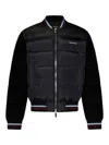 Dsquared2 Padded Down Feather Coats With Corduroy Sleeves In Black