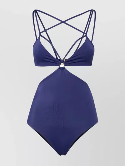 Dsquared2 Bondage Cut-out One-piece Swimsuit In Navy