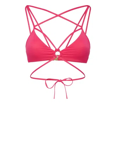Dsquared2 Bondage Triangle Bikini Top In Pink
