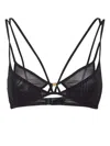 Dsquared2 Sheer Fabric Strappy Triangle Cups Bra In Black