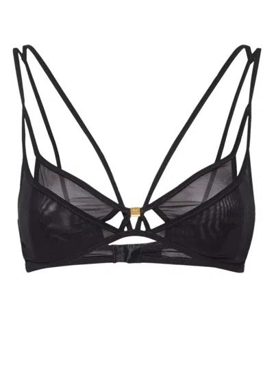 Dsquared2 Bondage Tulle Bra In Black