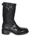 Dsquared2 Logo-debossed Leather Boots In Black