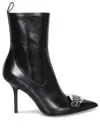 Dsquared2 Gothic Plaque Black Pointed Booties In Black