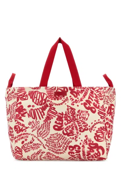 Dsquared2 Printed Canvas Shopping Bag In Multi