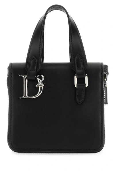 Dsquared2 Detachable Strap Pebble Leather Wallet In Black