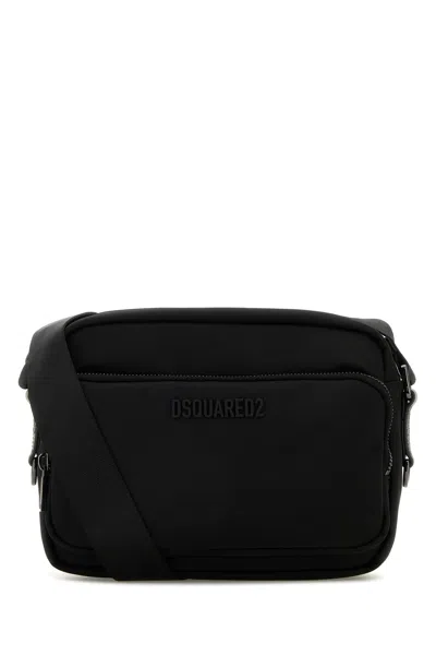 DSQUARED2 DSQUARED BLACK FABRIC URBAN CROSSBODY BAG