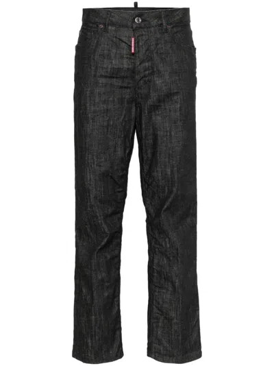 Dsquared2 Bosotn Straight-leg Jeans In Black