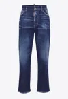 Dsquared2 Boston Basic Wash Straight-leg Jeans In Blue