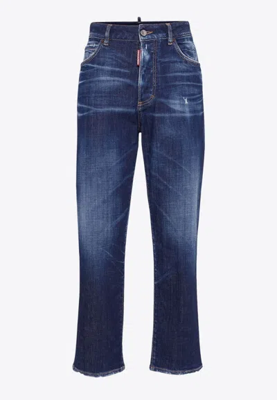 DSQUARED2 BOSTON BASIC WASH STRAIGHT-LEG JEANS
