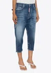 Dsquared2 Boston Embellished Cropped Jeans In Navy
