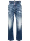 Dsquared2 Boston High-rise Cropped Jeans In Blue