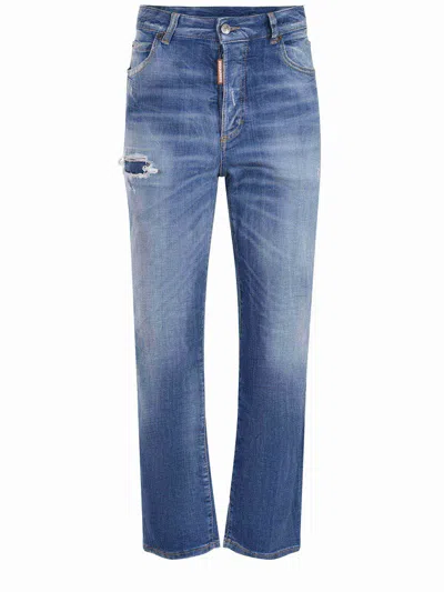 Dsquared2 "boston" Jeans Made Of Stretch Denim. In Blue