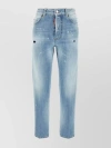 DSQUARED2 BOSTON JEANS WITH FRAYED HEM AND DISTRESSED DETAILING