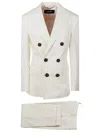 Dsquared2 Boston Double-breasted Suit In Panna