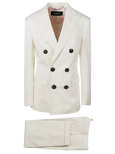 Dsquared2 Boston Double-breasted Suit In White