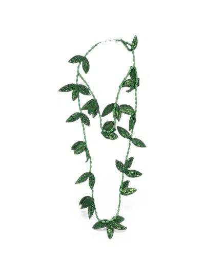 Dsquared2 Botanical Sequin Necklace In Green