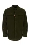 Dsquared2 Dsquared Bottle Green Stretch Corduroy Shirt