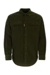 Dsquared2 Dsquared Bottle Green Stretch Corduroy Shirt In Verde