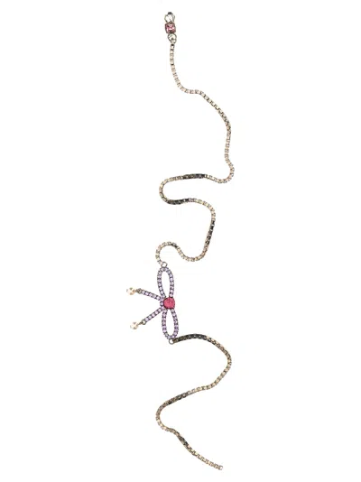 DSQUARED2 DSQUARED2 BOW CRYSTAL LONG EARRINGS