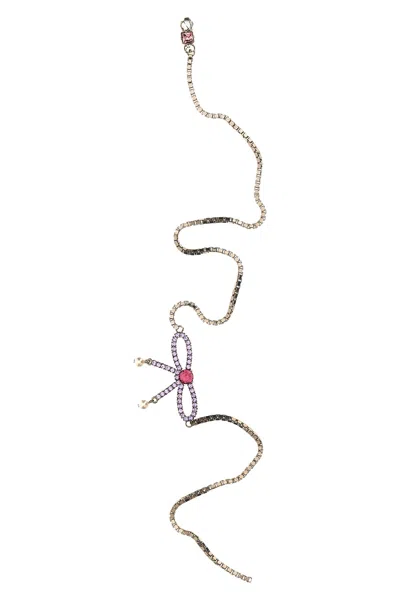 DSQUARED2 DSQUARED2 BOW CRYSTAL LONG EARRINGS