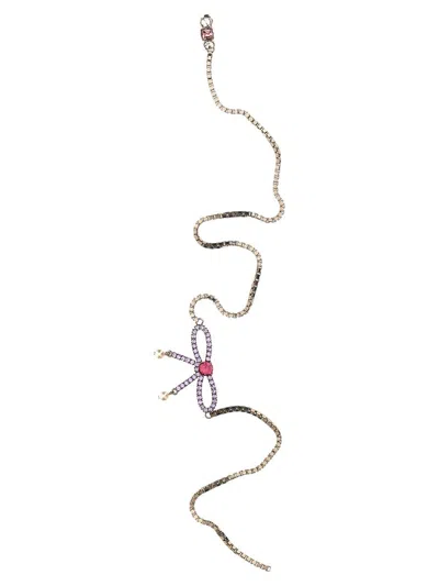 DSQUARED2 DSQUARED2 BOW CRYSTAL LONG EARRINGS