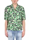 Dsquared2 Multicoloured Short-sleeved Shirt With Leaf Print In Multicolour