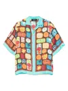 Dsquared2 Multicolor Shirt With Cuban Collar And All-over Printed Motif