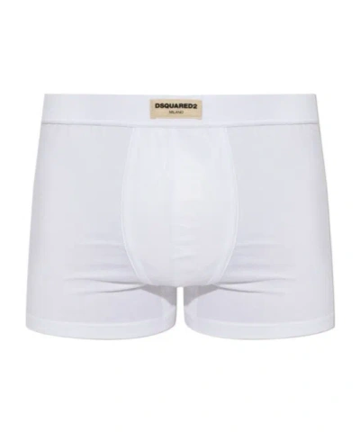 Dsquared2 Logo-patch Boxer Briefs In White