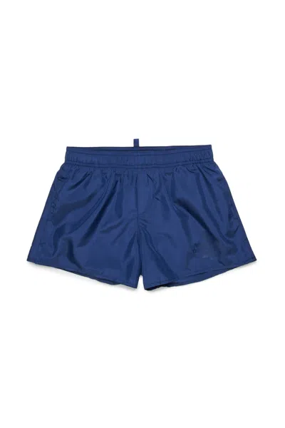 Dsquared2 Kids' Boxer Costume With Maple Leaf In Blue