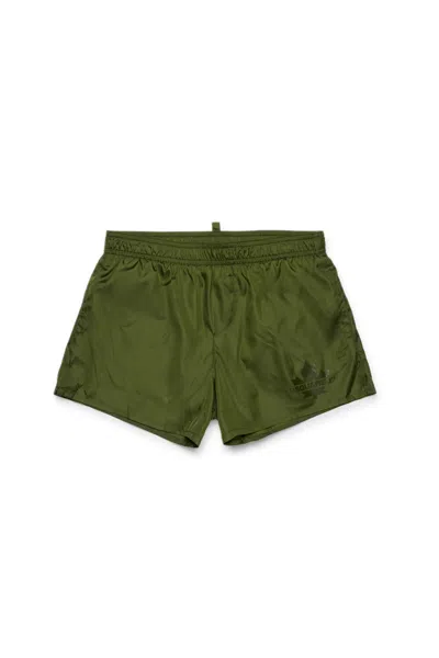 Dsquared2 Kids' Boxer Costume With Maple Leaf In Green