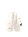 Dsquared2 Boxer Cotton Bermuda Shorts In White