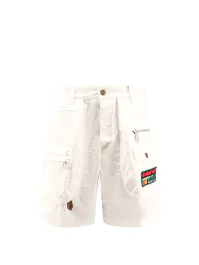 Dsquared2 Boxer Cotton Bermuda Shorts In White