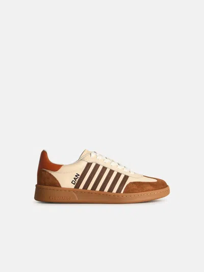 Dsquared2 'boxer' Ivory Leather Sneakers