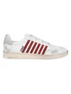 Dsquared2 Distressed Boxer Low-top Sneakers In Bianco/bordeaux/grigio