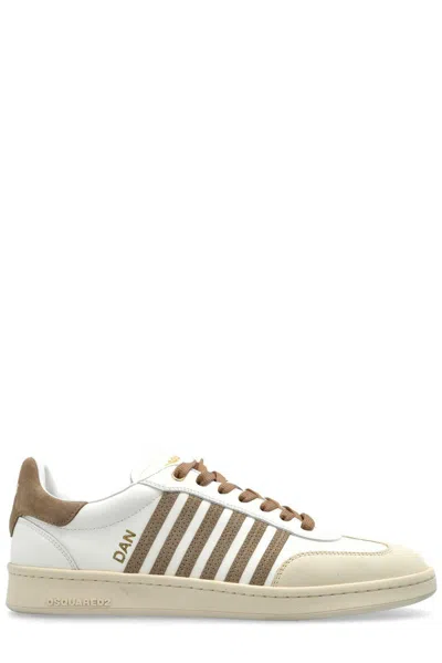Dsquared2 Boxer Lace-up Sneakers In Bianco
