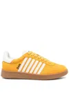 Dsquared2 Boxer Leather Sneakers In Ocra+bianco