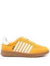 Dsquared2 Boxer Leather Sneakers In Ocra+bianco