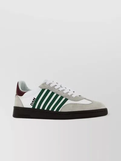 Dsquared2 Boxer Leather Sneakers Sole Contrasting In White